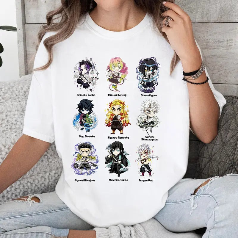 Funny DM Hashira Characters Shirt Comfort Cottonstyle{N002}2 Shirt Hoodie Sweatshirt