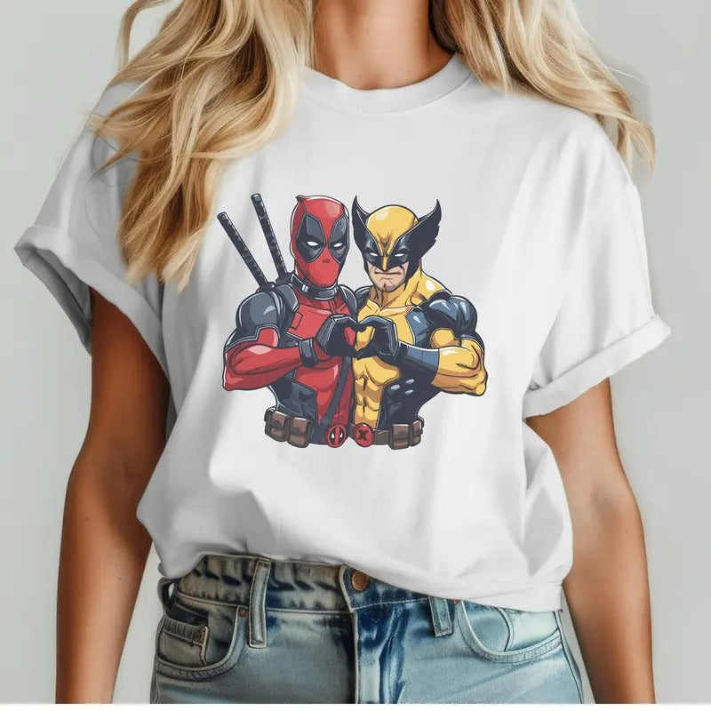 Funny Dead pool & Wolv erine Best Friends Shirt Graphic Tee Shirt Men Women Unisex Cotton Hoodie Sweatshirt