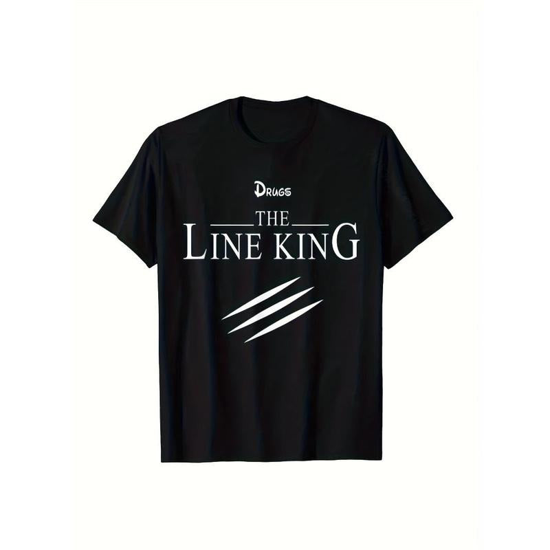 Funny Drugs The Line King Design Gift T-Shirt Faddish Birthday T Shirts Cotton Men's T Shirt Birthday Made in USA Hoodie...