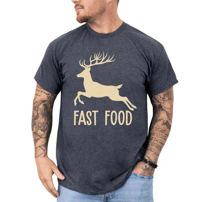 Funny Fast Food Buck Hunt Shirt Deer Hunting Tops Vintage Hunter Hunting Husband Classic Menswear T-Shirts, Hoodie, Sweatshirt