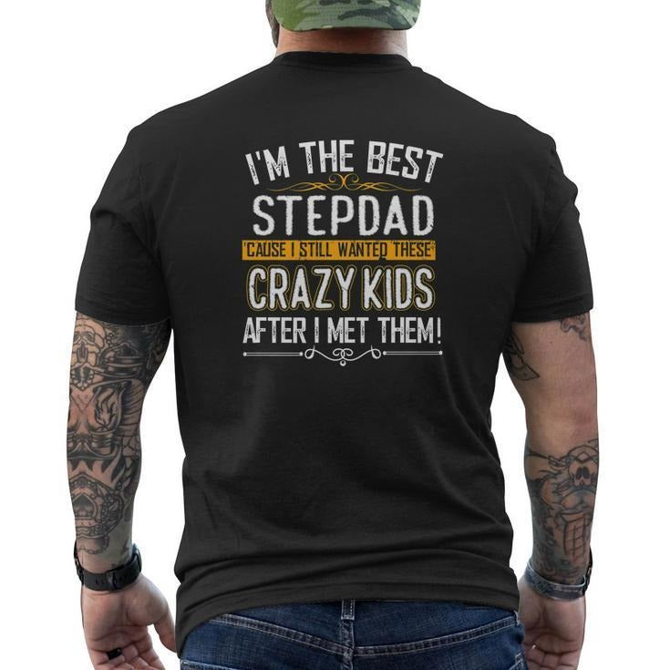 Funny Shirts Step Dad I'M Best Step Dad Crazy Back Print Casual Basic Smooth Shirt Hoodie Sweatshirt