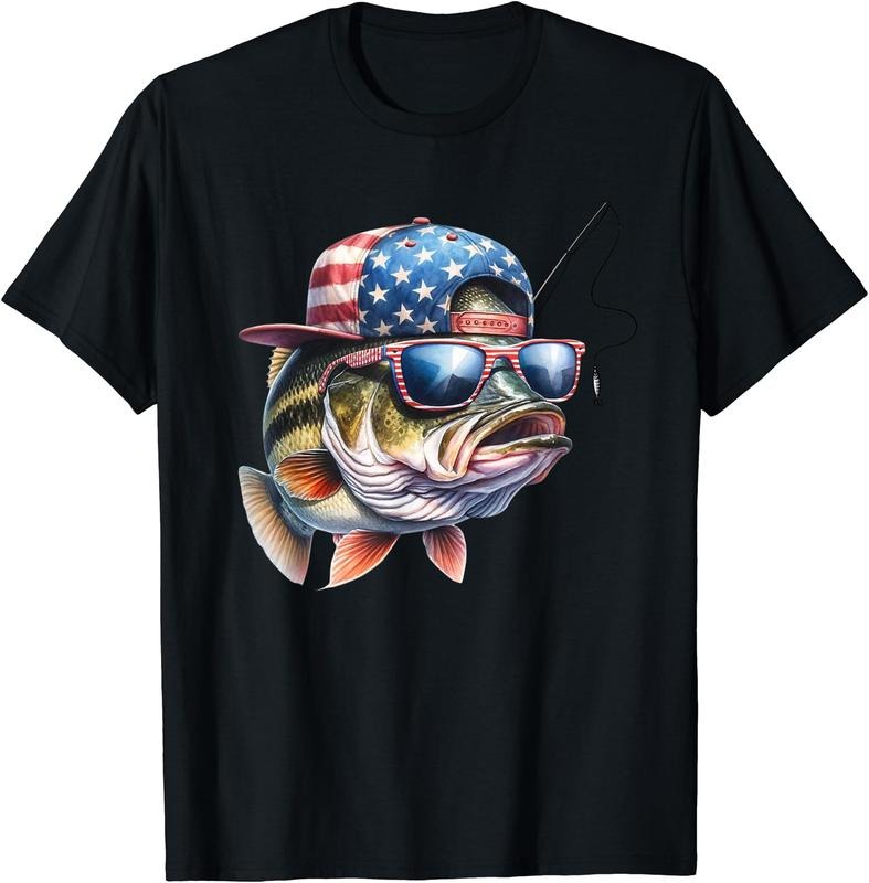 Funny Fishing & Fisherman Gift American Flag T-Shirt Hoodie, Sweatshirt | PrintMintTees.com