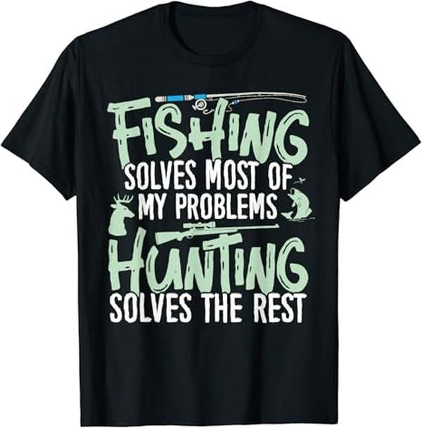 Funny Fishing Shirts, Fishing Solves My Problems T-Shirt Cotton Fashion Casual Classic Hoodie, Sweatshirt | PrintMintTees.com