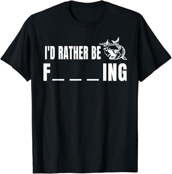 Funny Fishing Shirts, I'd Rather Be Fishing T-Shirt Cotton Fashion Casual Classic Hoodie Sweatshirt | PrintMintTees.com