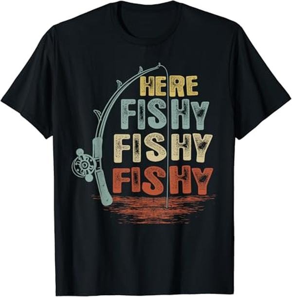 Funny Fishing Shirts, Vintage Here-Fishy Shirt Funny Fishing T-Shirt Cotton Fashion Hoodie Sweatshirt | PrintMintTees.com