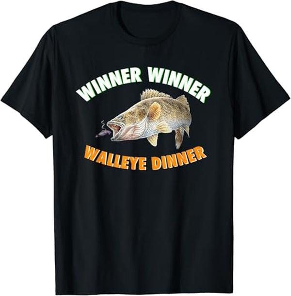 Funny Fishing Shirts, Winner Winner Walleye Dinner Fish Fry T-Shirt Cotton Fashion Hoodie Sweatshirt | PrintMintTees.com