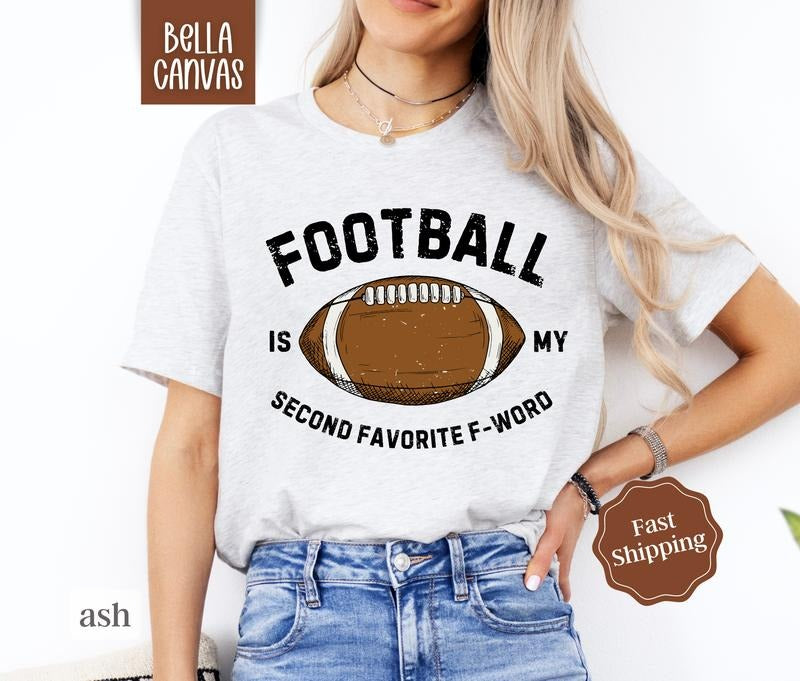 Funny Football Shirt Bella Canvas, Women's Football Tee, Fall Graphic Tshirt Hoodie Sweatshirt | PrintMintTees.com