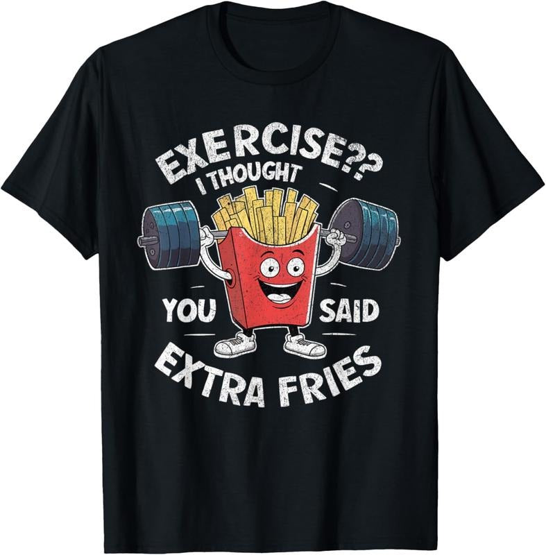 Funny French Fry Workout Exercise Weight Lifting Gym T-Shirt Hoodie Sweatshirt | PrintMintTees.com