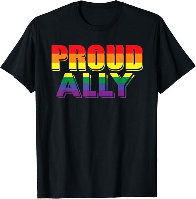 Funny Friend Shirts, Gift For Gay Best Friend, Gay Pride Ally LGBT T-Shirt Friends Proud Ally Menswear Top Casual Classic...