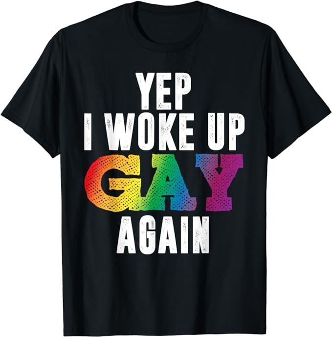 Funny Friend Shirts, Gift For Gay Best Friend, Woke Up Gay - Pride Rainbow Queer Gay CSD Party LGBTQ T-Shirt Menswear Top...