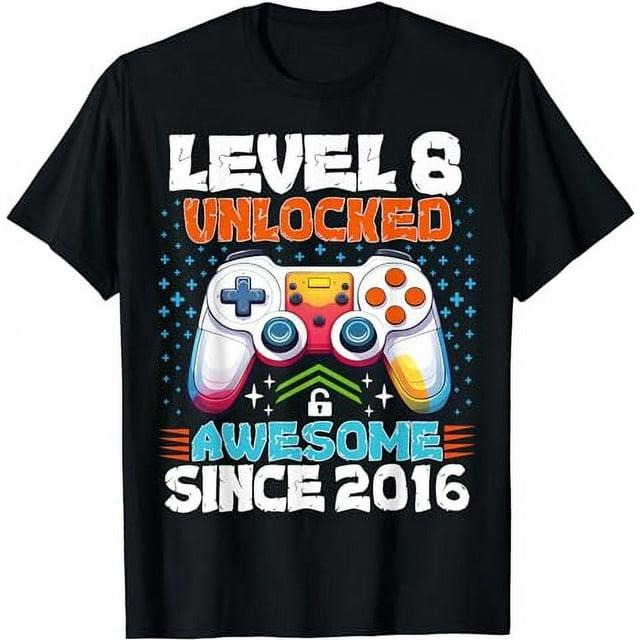Funny Gamer Shirts Gamers 8yr BDay Son Boy Funny Gamer 8th 8 Year Old Menswear Top Casual Classic T-Shirts, Hoodie, Sweatshirt