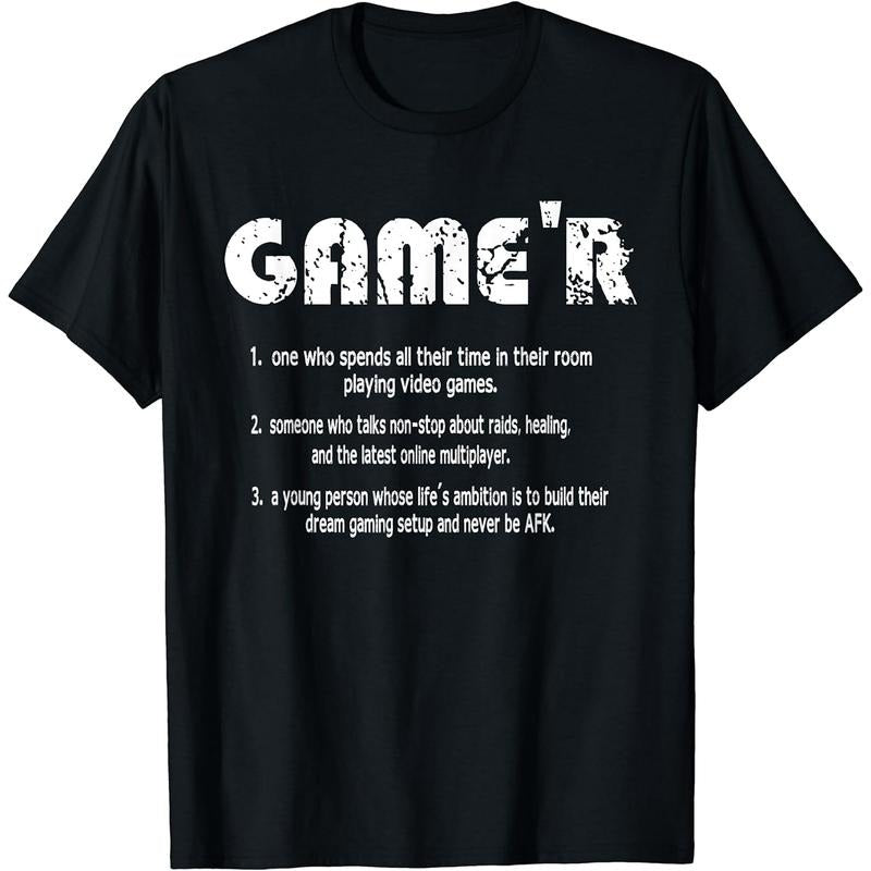 Funny Gamer Shirts Gamers Funny Gamer Definition Video Games Gaming Teen Menswear Top Casual Classic T-Shirts, Hoodie, Sweatshirt