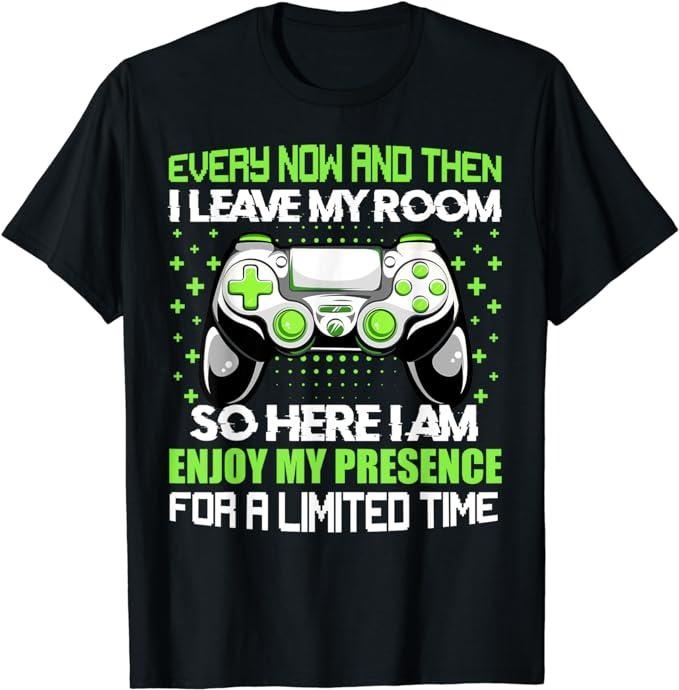 Funny Gamer Shirts Gamers Funny Gamer Every Now Then I Leave My Room Gaming Menswear Casual Classic Shirt Hoodie Sweatshirt