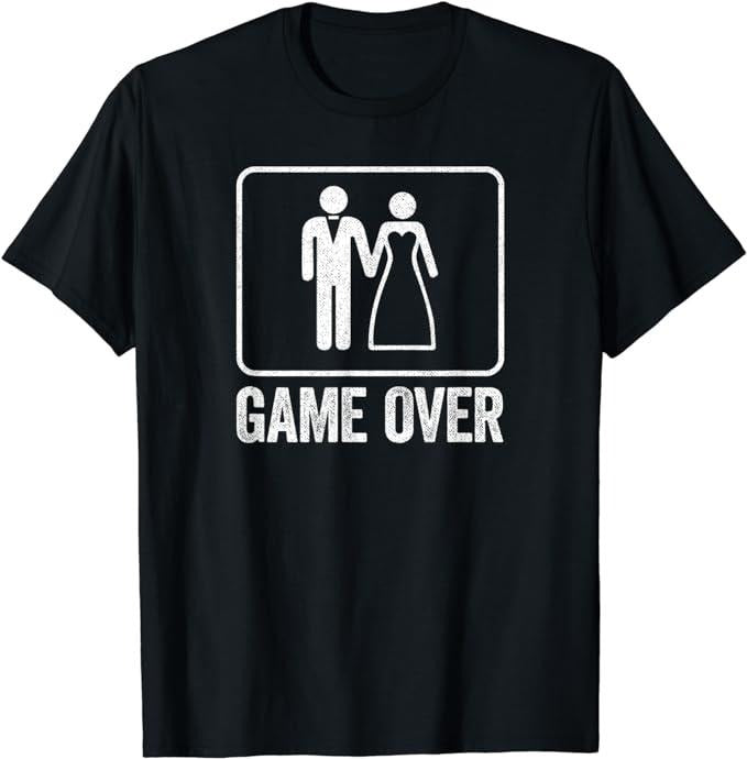 Funny Gamer Shirts Gamers Game Over Funny Wedding Shirt Bachelor Party Menswear Top Casual Classic T-Shirts, Hoodie, Sweatshirt