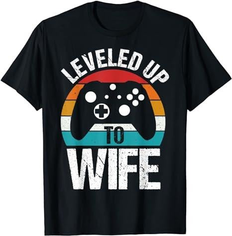 Funny Gamer Shirts, Special Gifts For Gamers, Leveled Up To Wife Funny Gamer Gift T-Shirt Menswear Top Casual Hoodie...