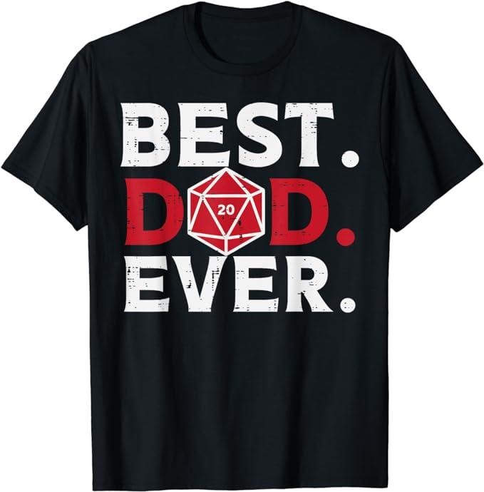 Funny Gamer Shirts, Special Gifts For Gamers, Rpg Best Dad Ever Funny Gamer Daddy Papa Men T-Shirt Menswear Casual...