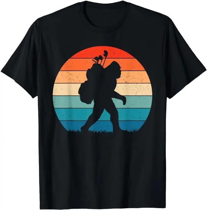 Funny Golf Golfer Funny Bigfoot Golf Vintage Retro Sasquatch Playing Golf Menswear Top Underwear Shirt Hoodie Sweatshirt