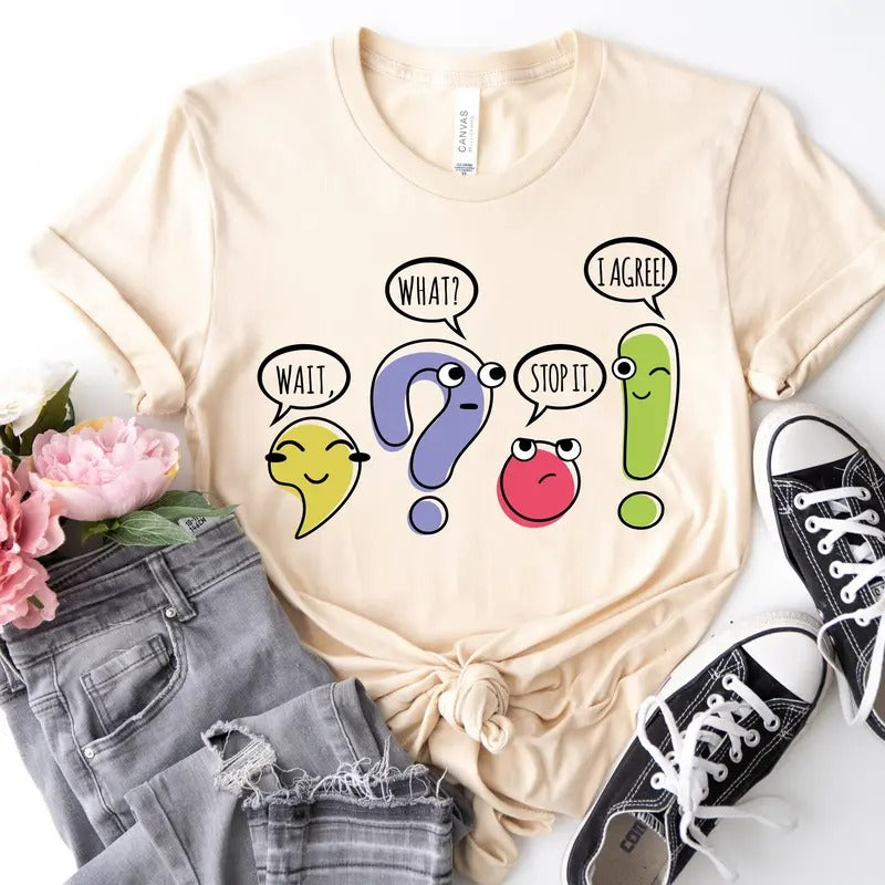 Funny Grammar Teacher Shirt Punctuation English Teacher Gift Wait What Stop It I Agree Shirt Synonym Rolls Shirt Teacher...