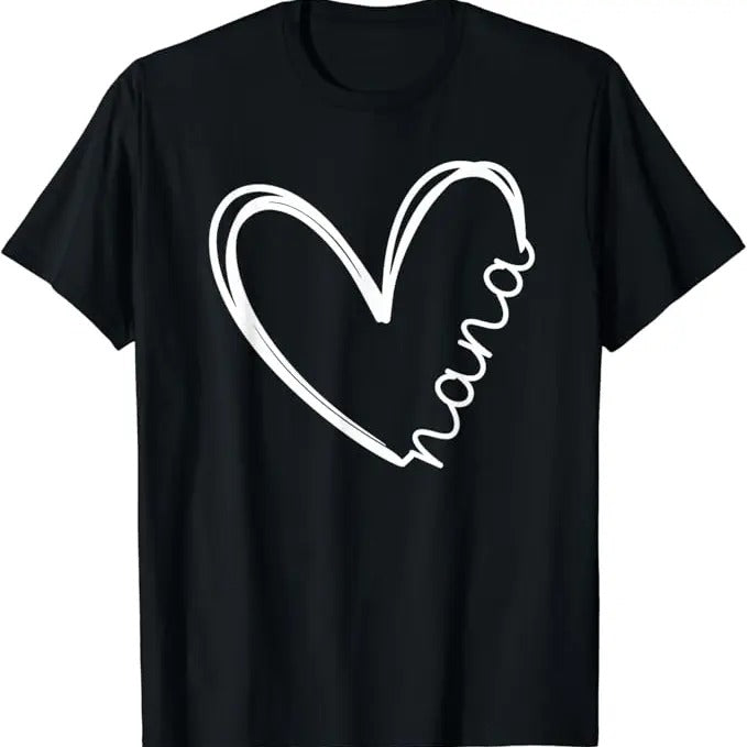 Funny Grandma Shirt, Gift For Grandmother, Funny Nana Heart for Grandma Mother Day Women T-Shirt Casual Cotton Top Hoodie...