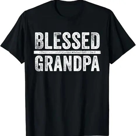 Funny Grandpa Shirt, Gift For Grandfather, Blessed Grandpa Dad Granddad Funny Vintage T-Shirt Menswear Casual Cotton Top...