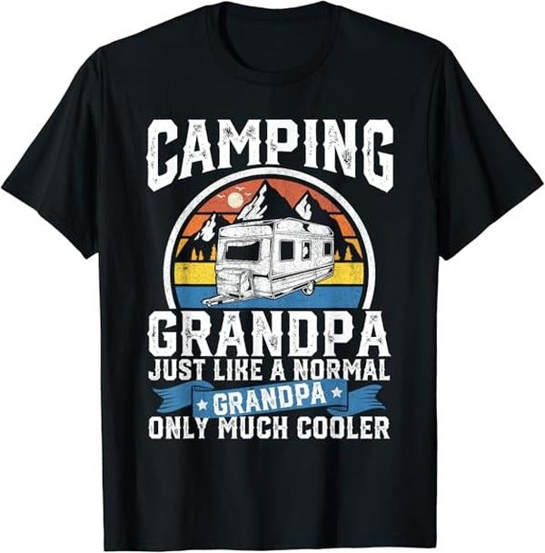 Funny Grandpa Shirt, Gift For Grandfather, Camping Grandpa Funny T-Shirt Menswear Casual Cotton Top Hoodie, Sweatshirt
