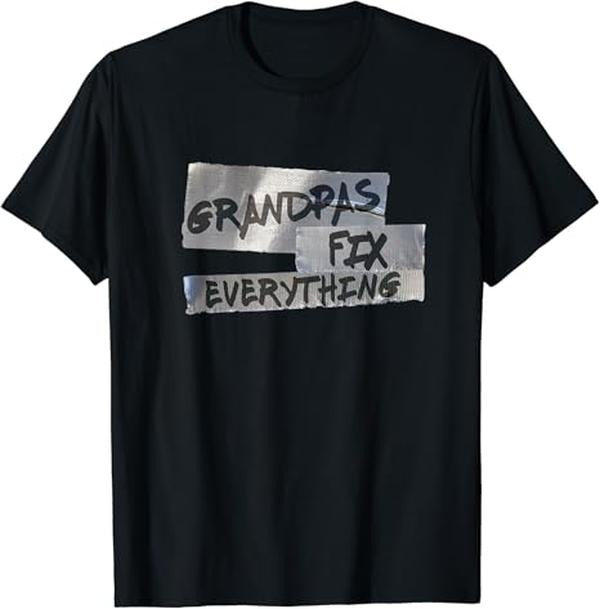 Funny Grandpa Shirt, Gift For Grandfather, Duct Tape Fix Everything T-Shirt Menswear Casual Cotton Top Hoodie, Sweatshirt