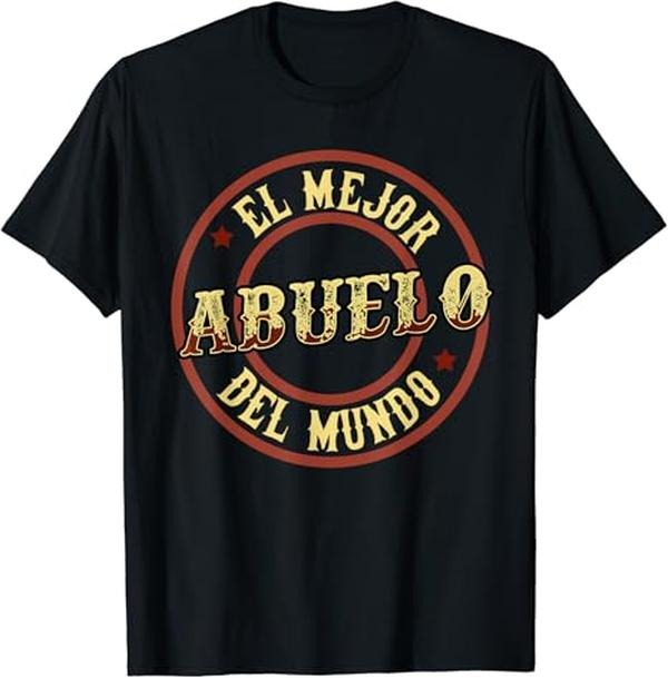 Funny Grandpa Shirt, Gift For Grandfather, El Mejor Abuelo del Mundo T-Shirt Menswear Casual Cotton Top Hoodie Sweatshirt