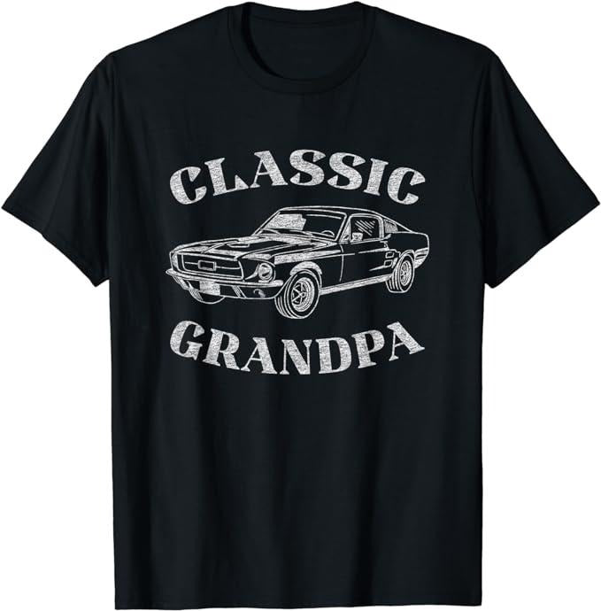 Funny Grandpa Shirt, Gift For Grandfather, Funny Grandpa Classic Car Graphic T-Shirt Menswear Casual Cotton Top Hoodie...