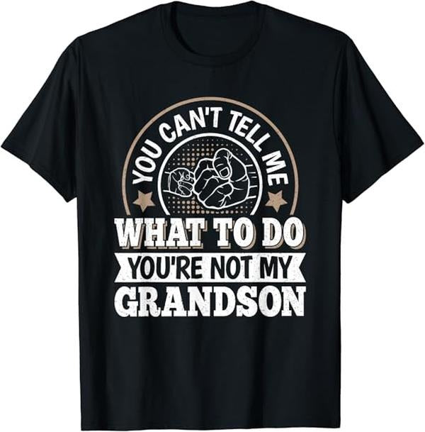Funny Grandpa Shirt, Gift For Grandfather, Funny Grandpa Grandson Saying Graphic Vintage T-Shirt Menswear Casual Cotton...