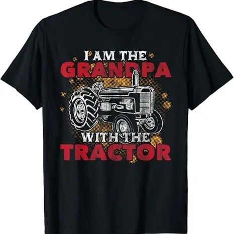 Funny Grandpa Shirt, Gift For Grandfather, Funny Grandpa Tractor T-Shirt Menswear Casual Cotton Top Hoodie Sweatshirt