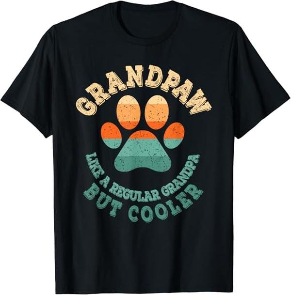 Funny Grandpa Shirt, Gift For Grandfather, Grand Paw Retro T-Shirt Menswear Casual Cotton Top Hoodie Sweatshirt
