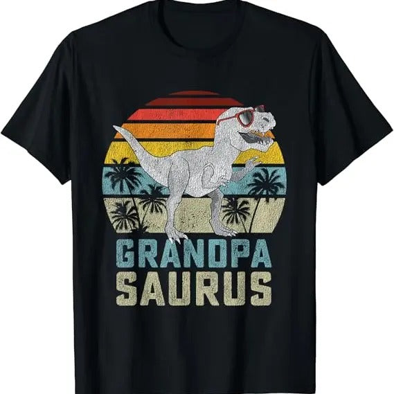 Funny Grandpa Shirt, Gift For Grandfather, Grandpa Saurus Family Matching T-Shirt Menswear Casual Cotton Top Hoodie...