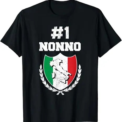 Funny Grandpa Shirt, Gift For Grandfather, Number One Nonno Italian Grandfather Funny Grandpa T-Shirt Menswear Casual...