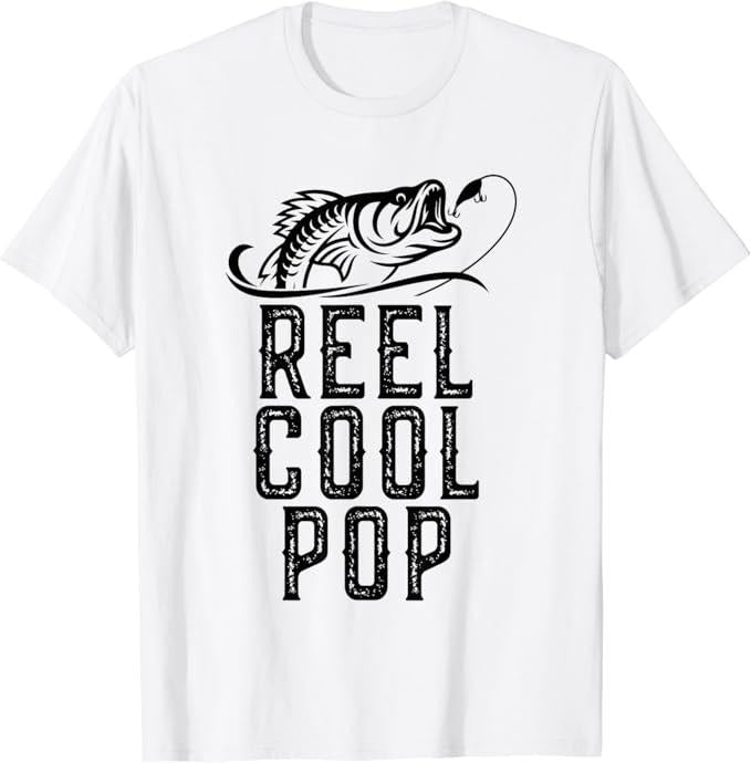 Funny Grandpa Shirt, Gift For Grandfather, Reel Cool Pop Fishing Fisherman Funny Retro T-Shirt Menswear Casual Cotton Top...