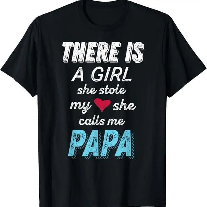 Funny Grandpa Shirt Grandfather She Stole My Heart Menswear Casual Cotton Top T-Shirts, Hoodie, Sweatshirt