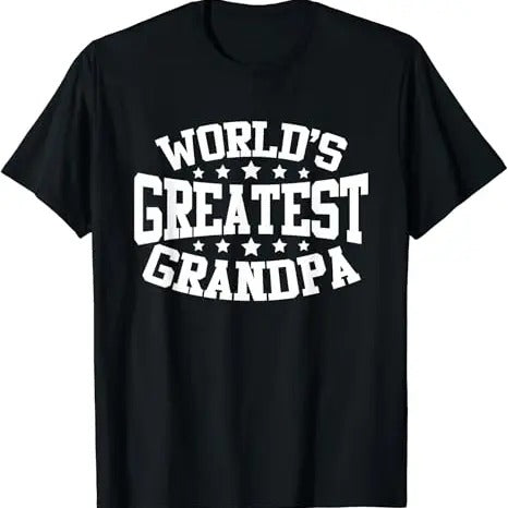 Funny Grandpa Shirt, Gift For Grandfather, World's Greatest Grandpa T-Shirt Menswear Casual Cotton Top Hoodie Sweatshirt