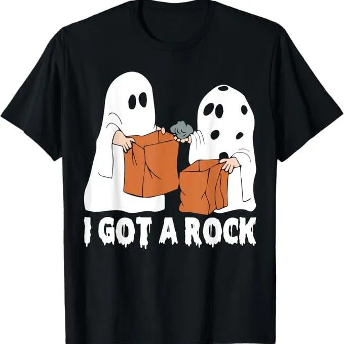 Funny Halloween Shirts For Men, Funny Boo Ghost Scary I Got A Rock Halloween T-Shirt Menswear
