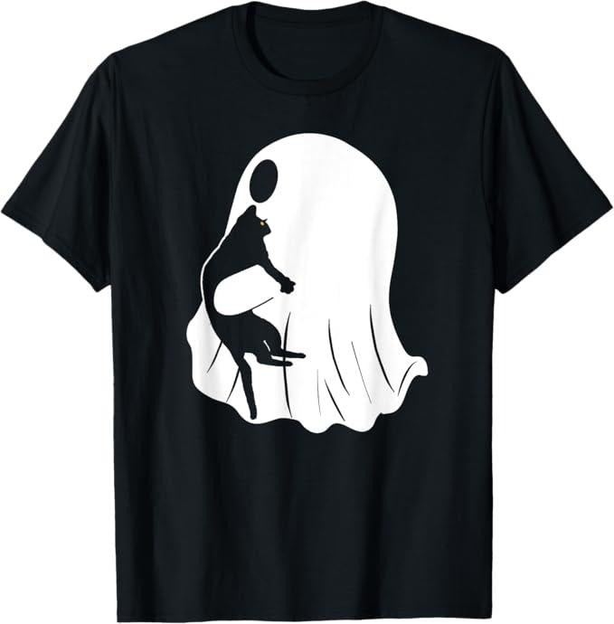 Funny Halloween Shirts Ghost Cat Halloween Costume Black Cat Menswear Available Size S 5XL T-Shirts, Hoodie, Sweatshirt