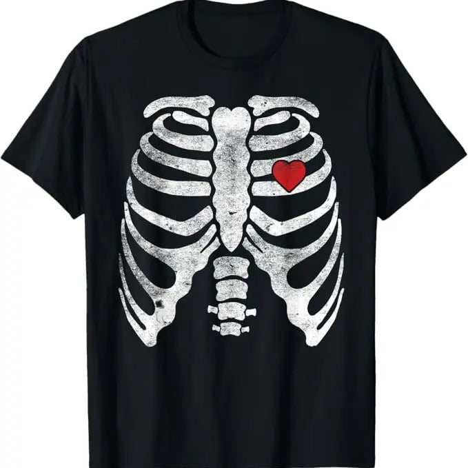 Funny Halloween Shirts Heart Rib Cage X Ray Funny Halloween Skeleton Menswear Available Size S 5XL T-Shirts, Hoodie, Sweatshirt