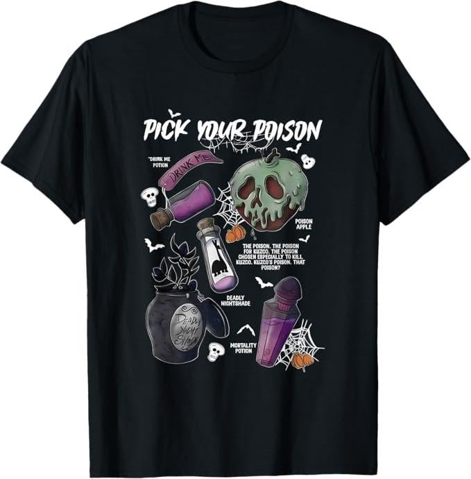 Funny Halloween Shirts Pick Your Poison'S Funny Drink Me Potion'S Happy Halloween Menswear Available Size S 5XL T-Shirts, Hoodie, Sweatshirt