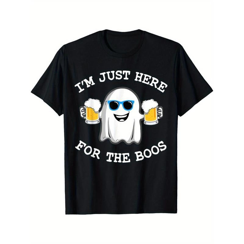 Funny Halloween Tee I'm just Here for the Boos Costume Gift T-Shirt made in usa Hoodie Sweatshirt | PrintMintTees.com
