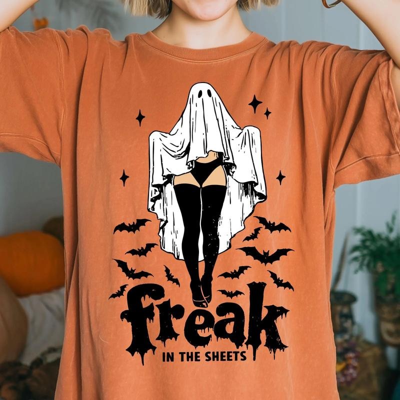 Funny Halloween sheet ghost Shirt, Halloween Women Shirt, Adult humor halloween shirt, Halloween Gift For Women Hoodie...