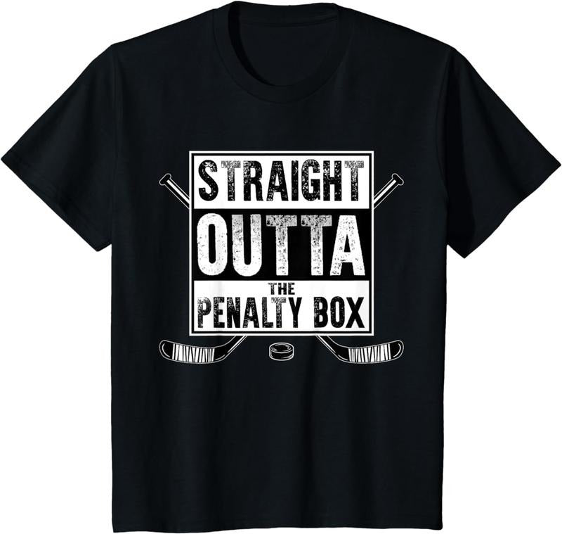 Funny Hockey Shirt, Ice Hockey Player Gift Straight Outta The Penalty Box Shirt T-Shirt Hoodie, Sweatshirt