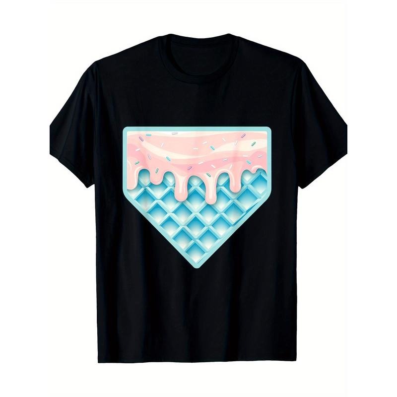 Funny Home Plate Drip- Ice Cream Softball& Baseball T-Shirt, Men's T-shirt, 220g made in usastyle{n002}2 Hoodie Sweatshirt
