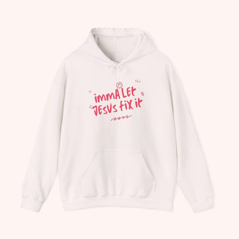 Funny Jesus Fix It Graphic Hoodie Fleece Fabric Casual Hooded Sweatshirt Trendy Tops Perfect Gift Shirt | PrintMintTees.com