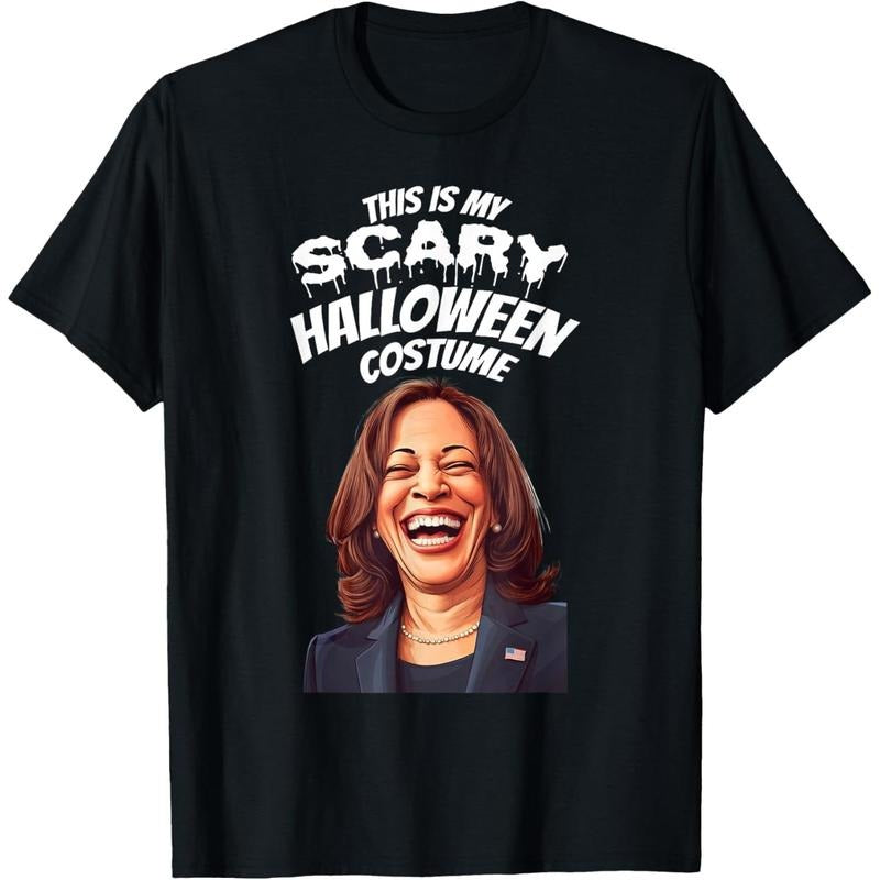 Funny Kamala Harris Scary Halloween Gag President Costume T-Shirt made in usa Hoodie Sweatshirt | PrintMintTees.com