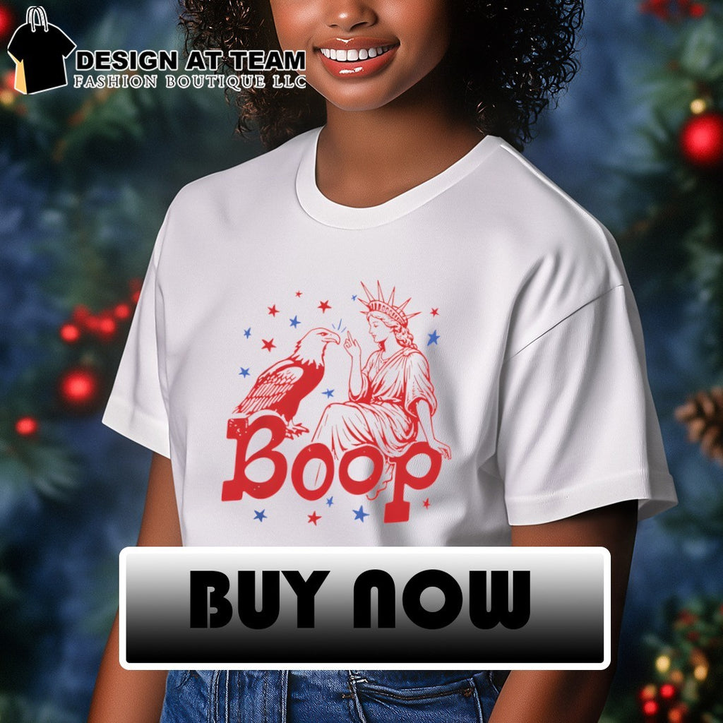 Funny Liberty and Eagle Graphic Boop Fourth of July USA shirt