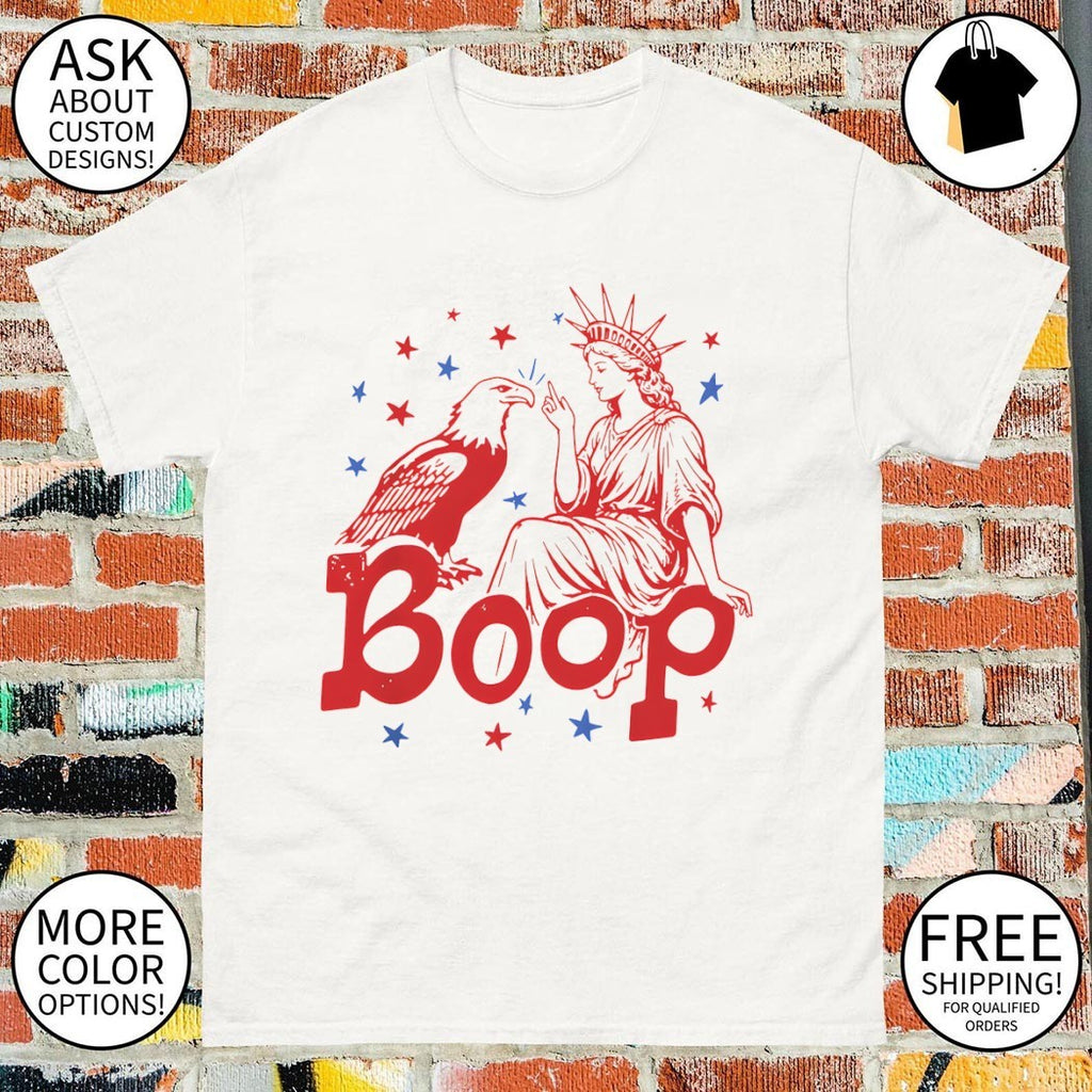 Funny Liberty and Eagle Graphic Boop Fourth of July USA shirt