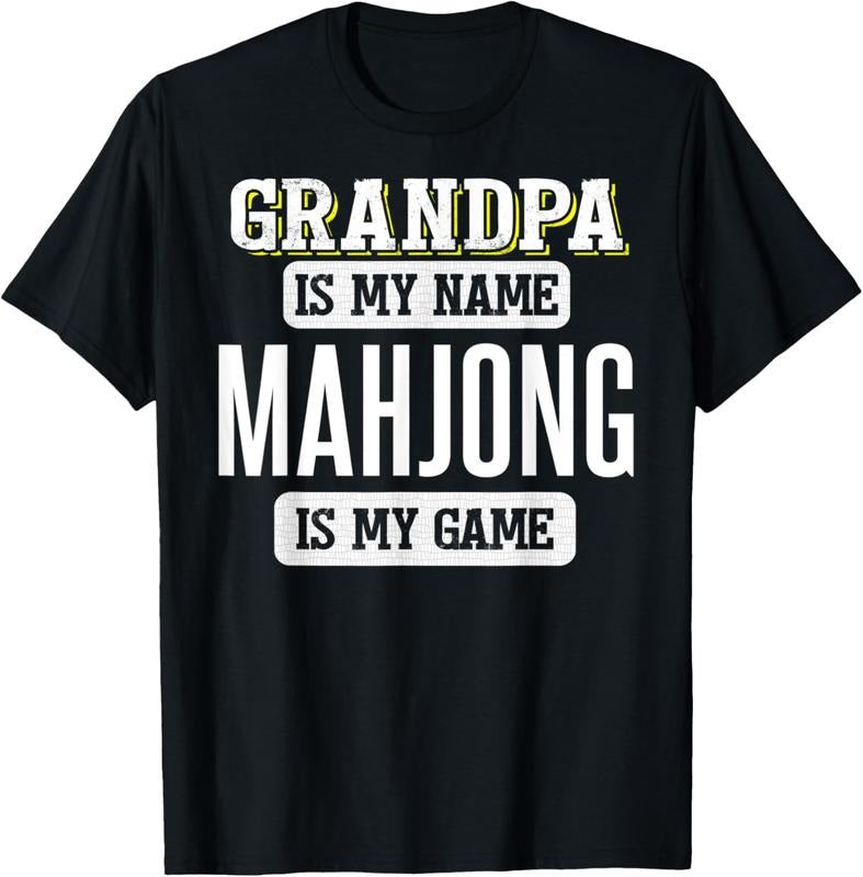 Funny Mahjong Gift for Grandpa Fathers Day Shirt T-Shirt Hoodie, Sweatshirt | PrintMintTees.com