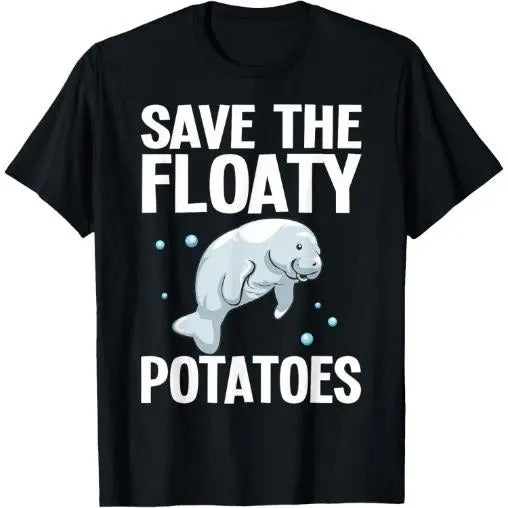 Funny Manatee Designs For Men Women Floaty Potato Sea Cows T-Shirt Made in USA Hoodie Sweatshirt | PrintMintTees.com